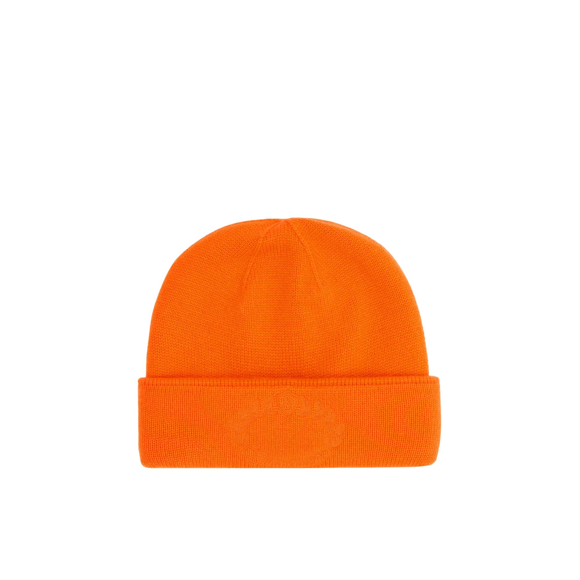 1 qty Bonnet en cachemire à écusson feuille de chêne brodé - Bright Orange