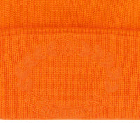 1 qty Bonnet en cachemire à écusson feuille de chêne brodé - Bright Orange