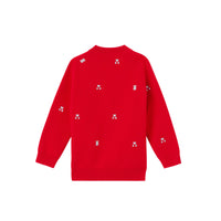 2 qty Cardigan en laine mélangée à imprimé ours Thomas - Bright Red