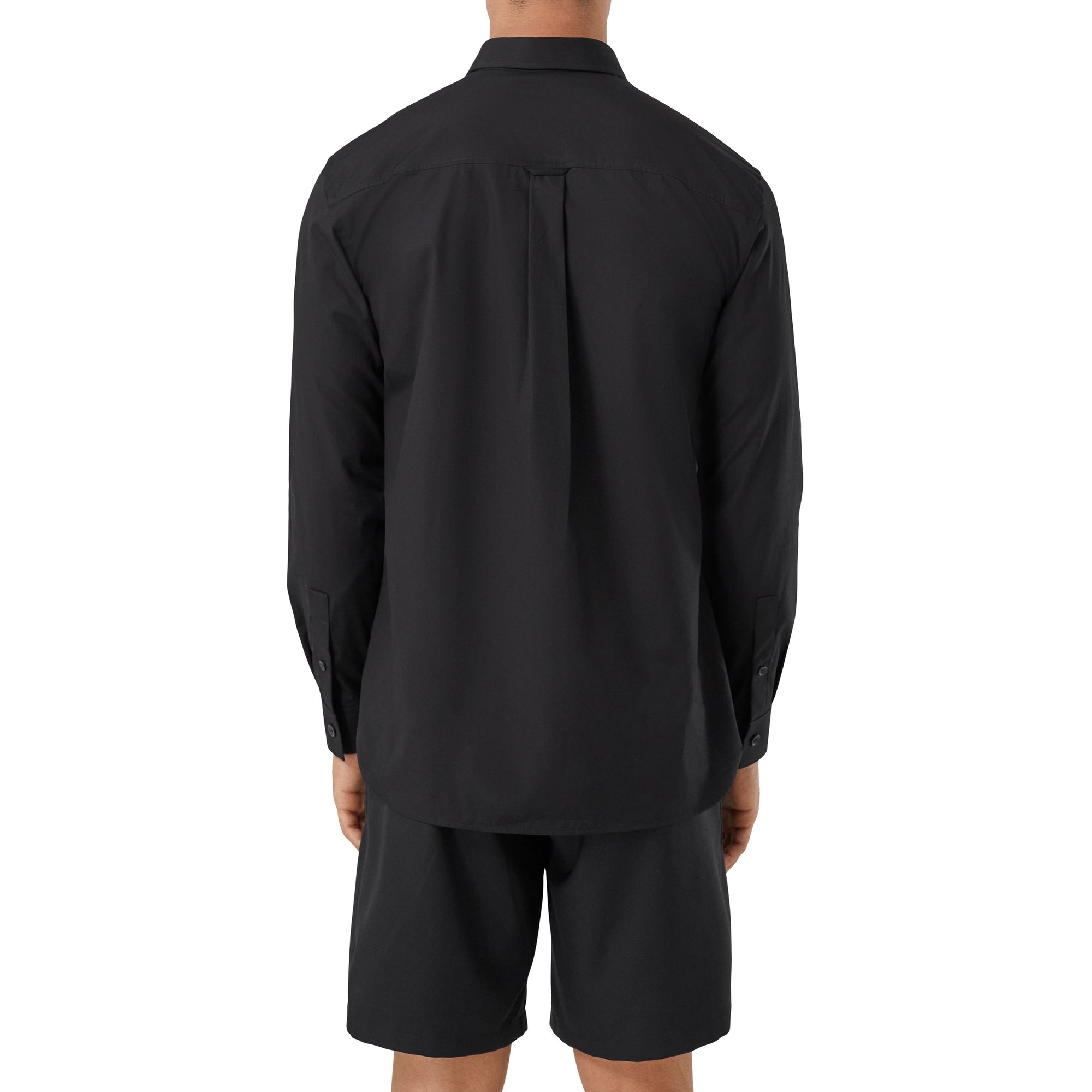 2 qty Chemise stretch à écusson feuille de chêne brodé - Black