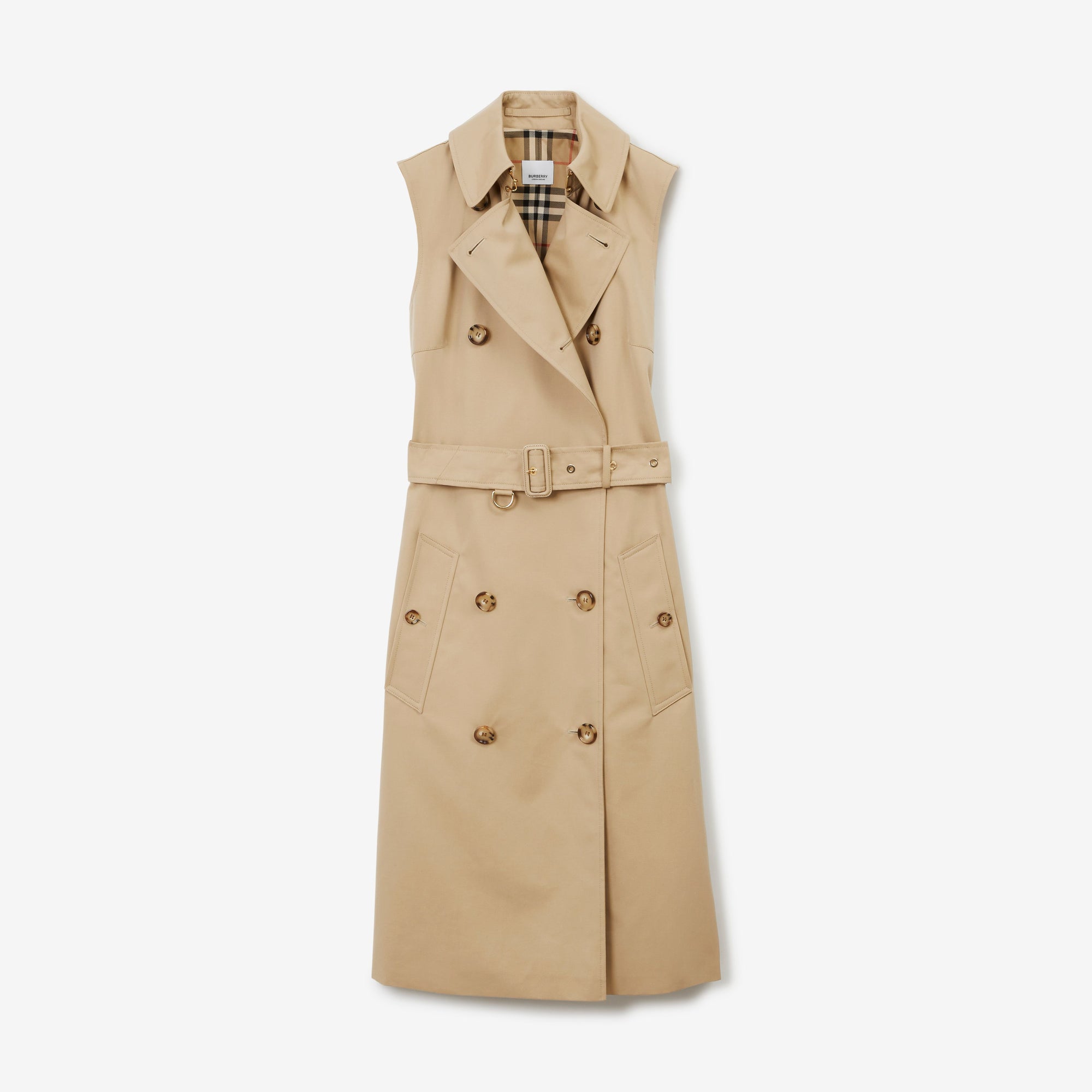 3 qty Robe trench sans manches - Honey