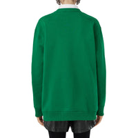 2 qty Sweat-shirt oversize en coton à motif campus - Deep Pine Green