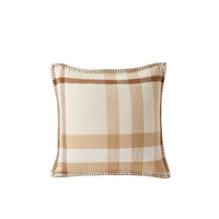 38 qty Housse de coussin en cachemire à motif check - Soft Fawn