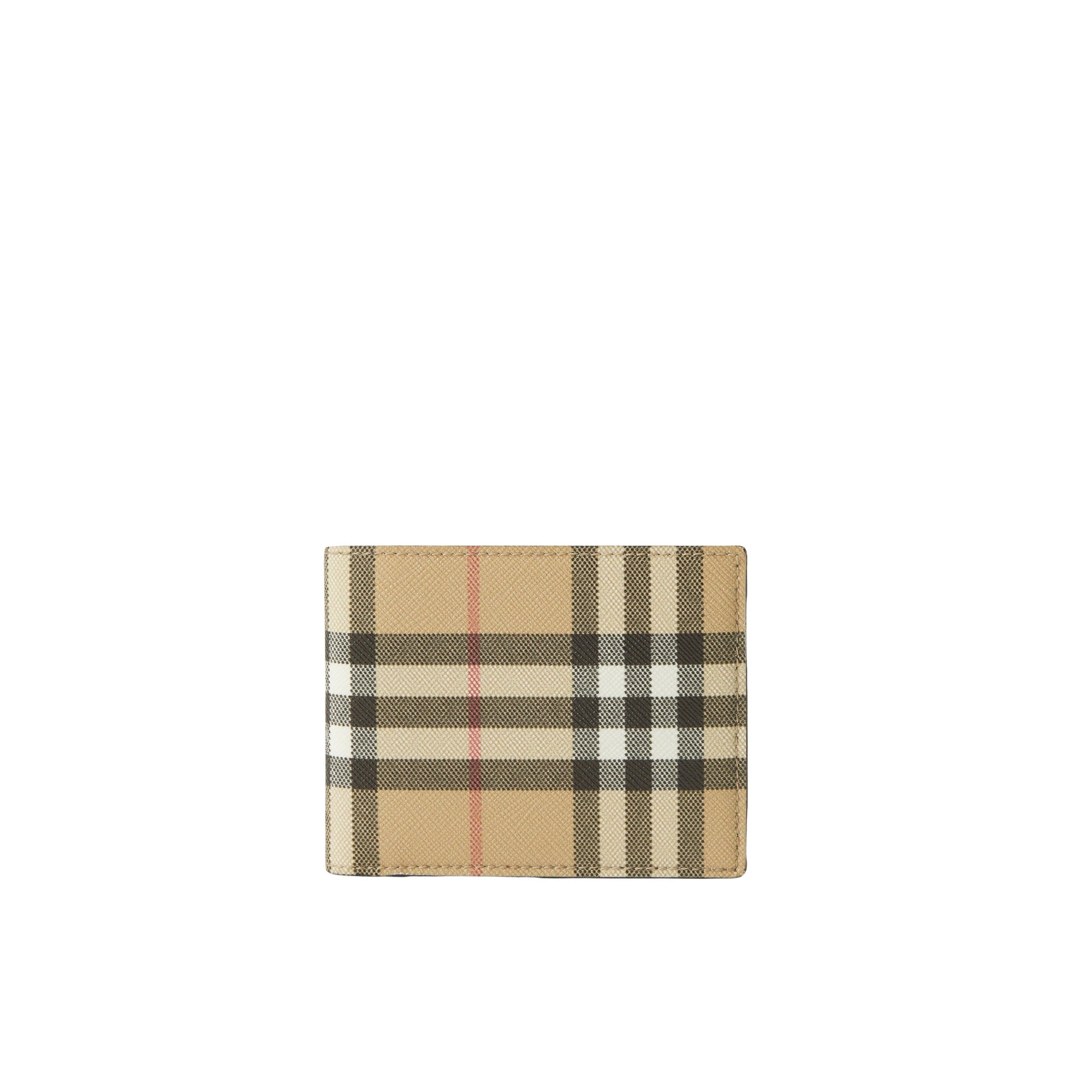 1 qty Portefeuille slim en cuir à motif Vintage check - Archive Beige