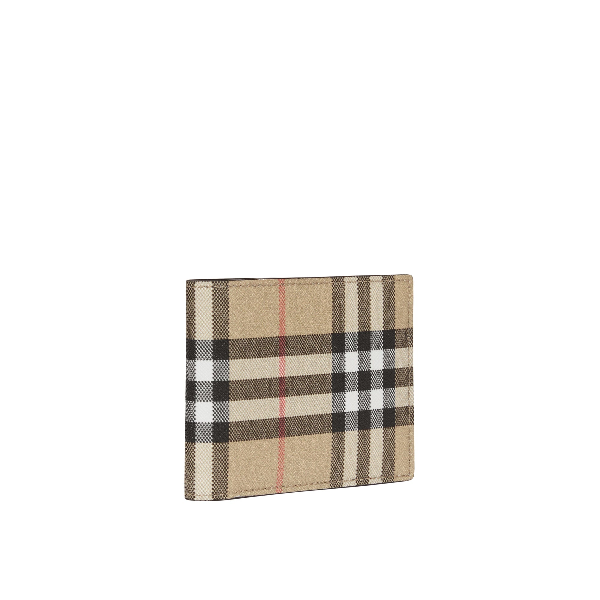 1 qty Portefeuille slim en cuir à motif Vintage check - Archive Beige