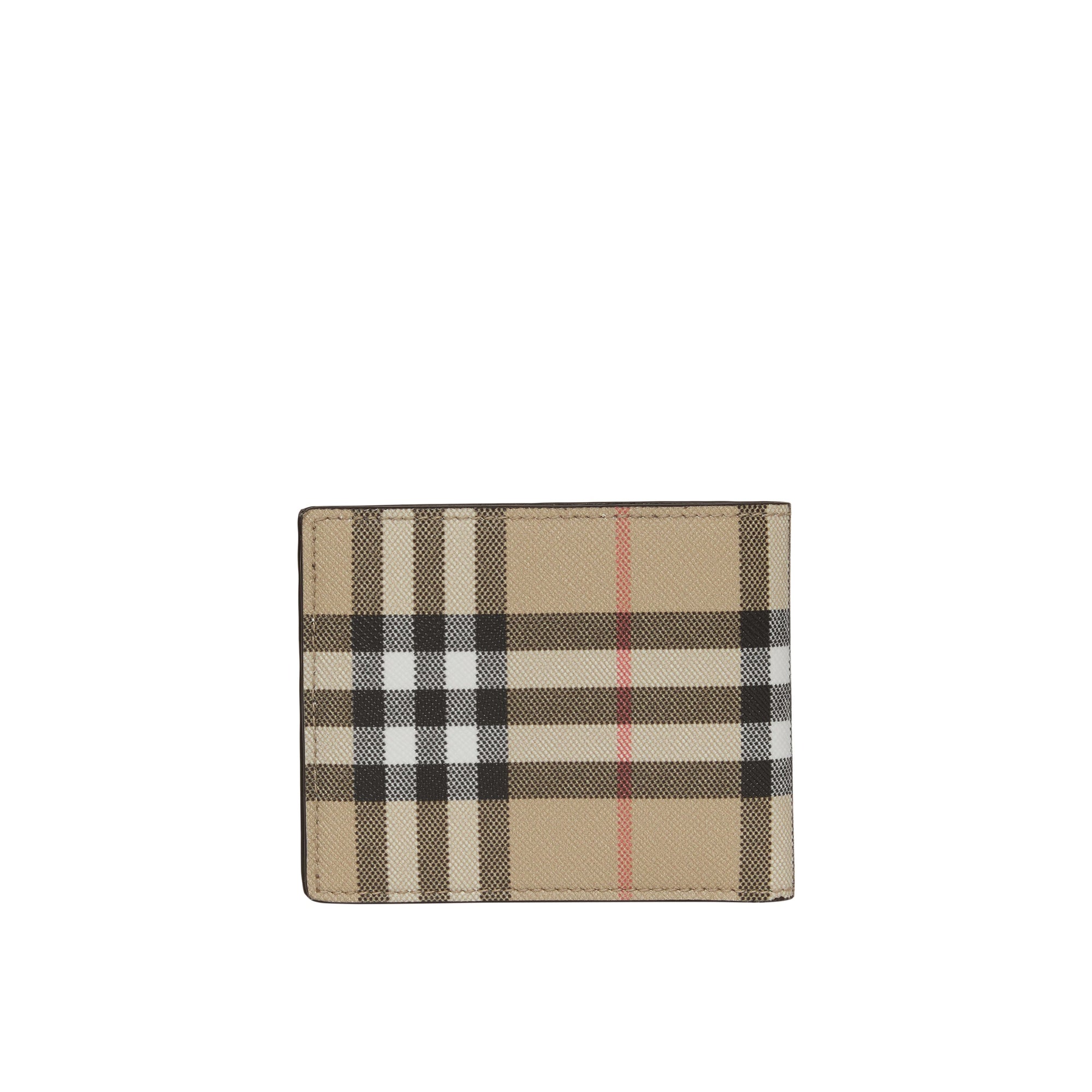 1 qty Portefeuille slim en cuir à motif Vintage check - Archive Beige