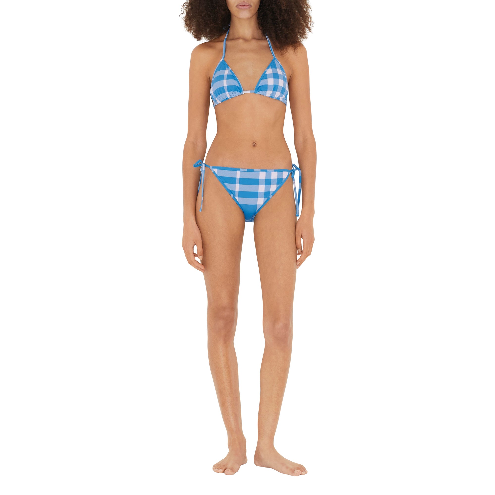 1 qty Bikini triangle extensible à carreaux - Vivid Blue Check