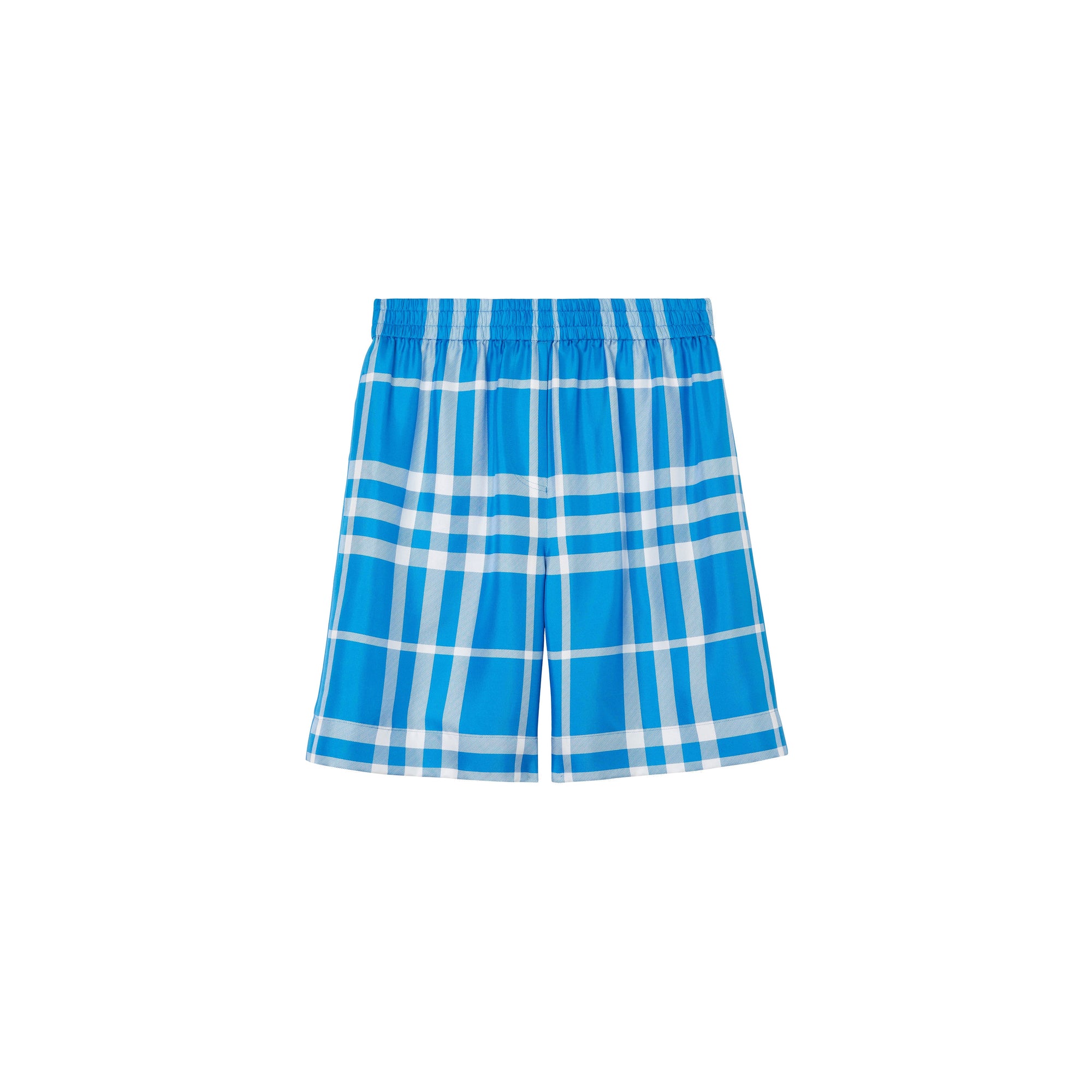 3 qty Short en soie à motif check - Vivid Blue Check