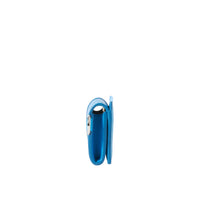 7 qty Porte-cartes TB en cuir grainé à lanière - Vivid Blue