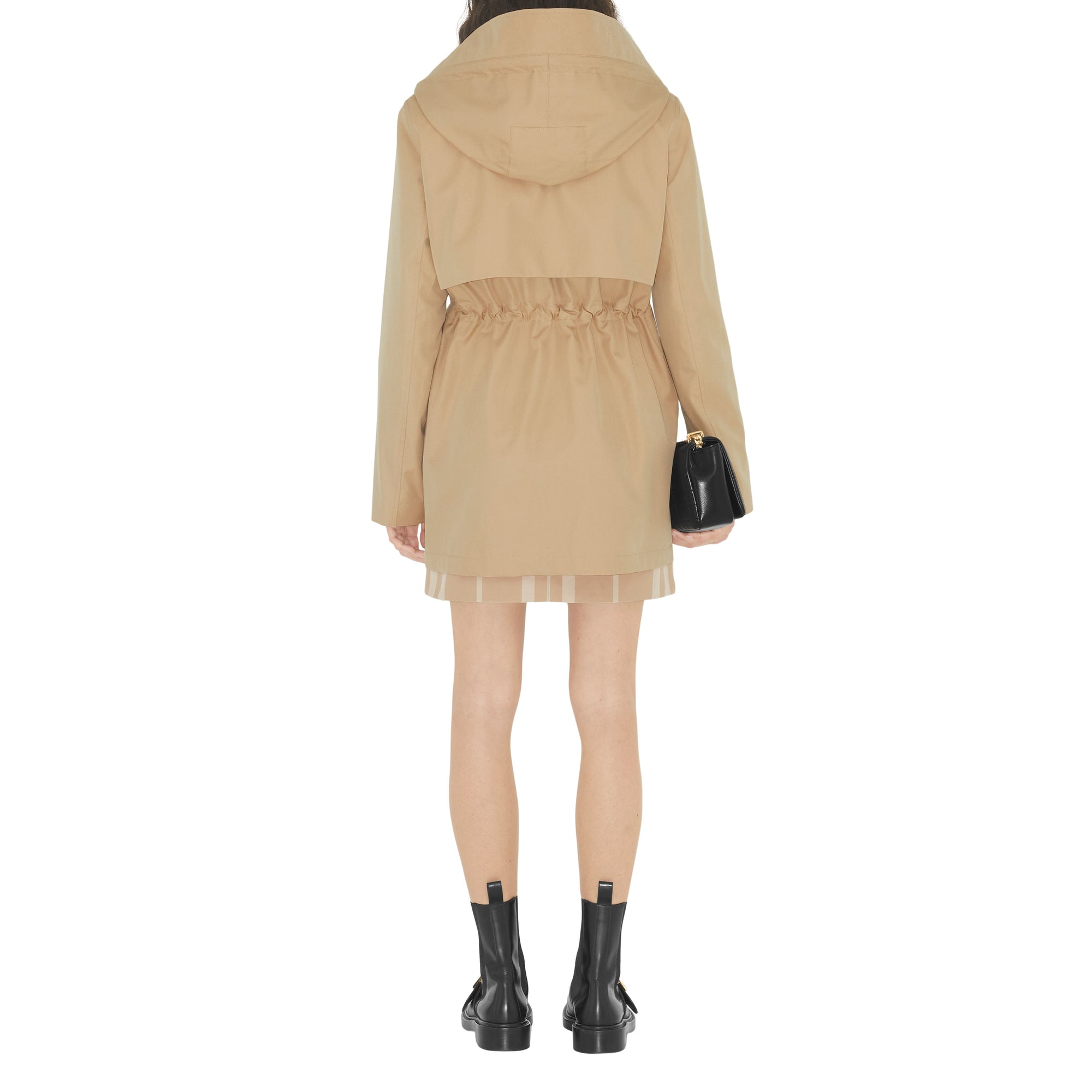 3 qty Parka à capuche en gabardine tropicale - Soft Fawn