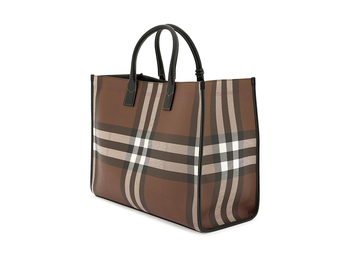 2 qty Sac Denny à motif Vintage Check - Dark Birch Brown