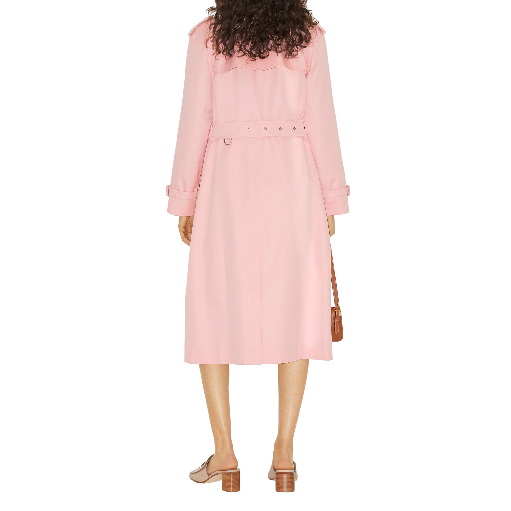 3 qty Trench-coat long à revers contrastés - Sorbet Pink