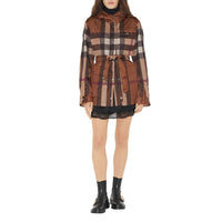 7 qty Veste utilitaire à capuche et motif check - Dark Birch Brown Check