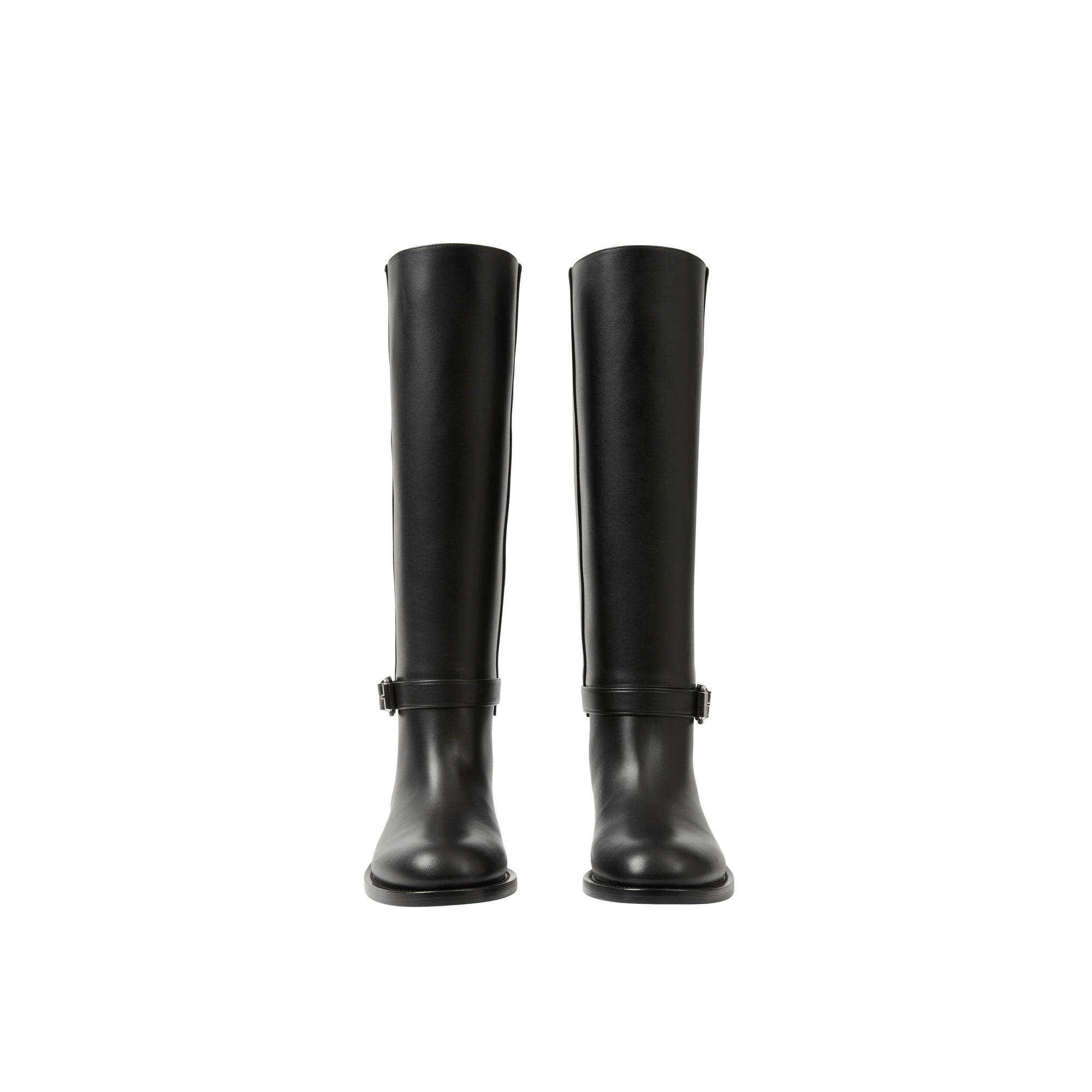 2 qty Bottes hautes en cuir - Black