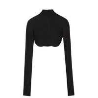 7 qty Top court extensible à manches longues - Black