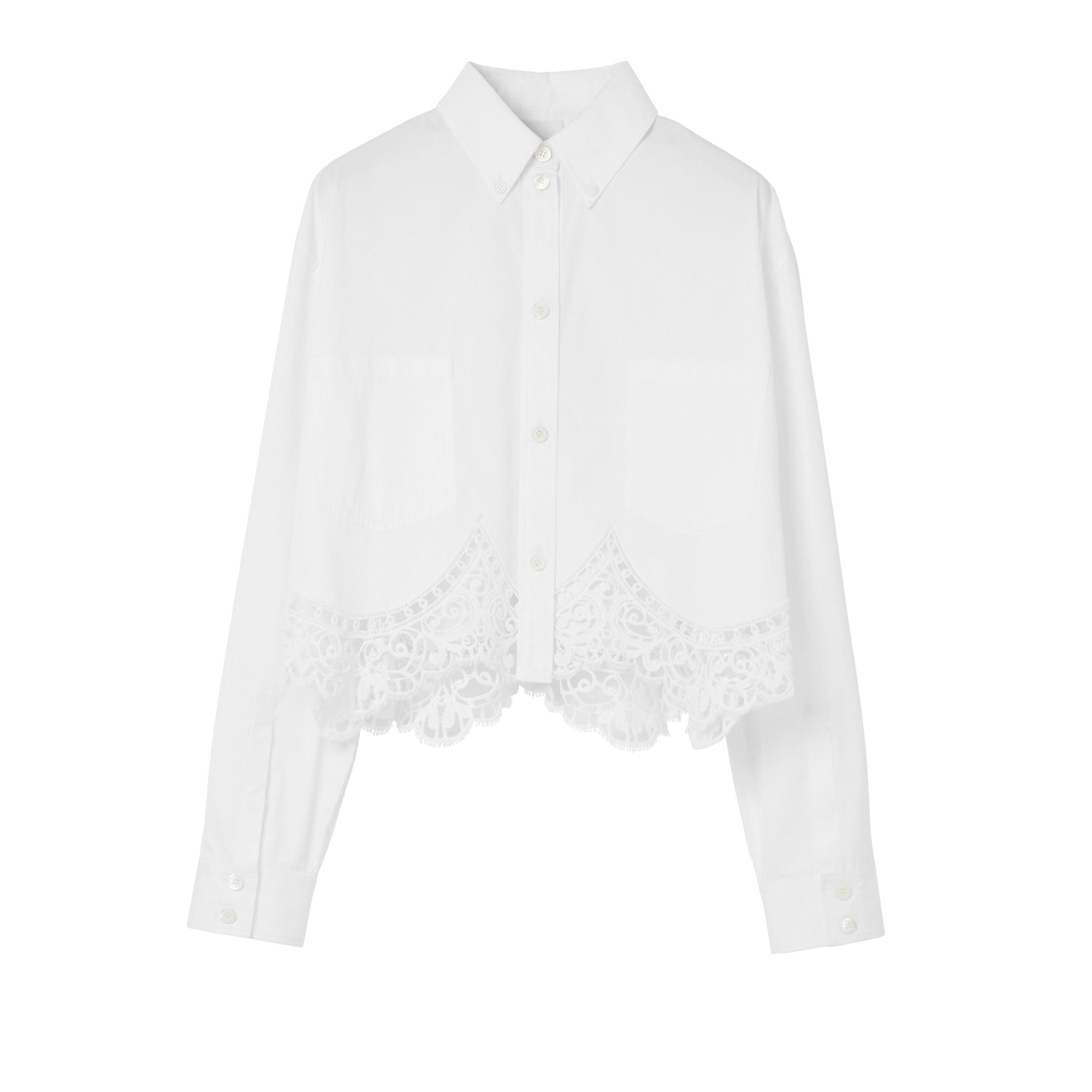 21 qty Chemise courte à dentelle macramé - Optic White