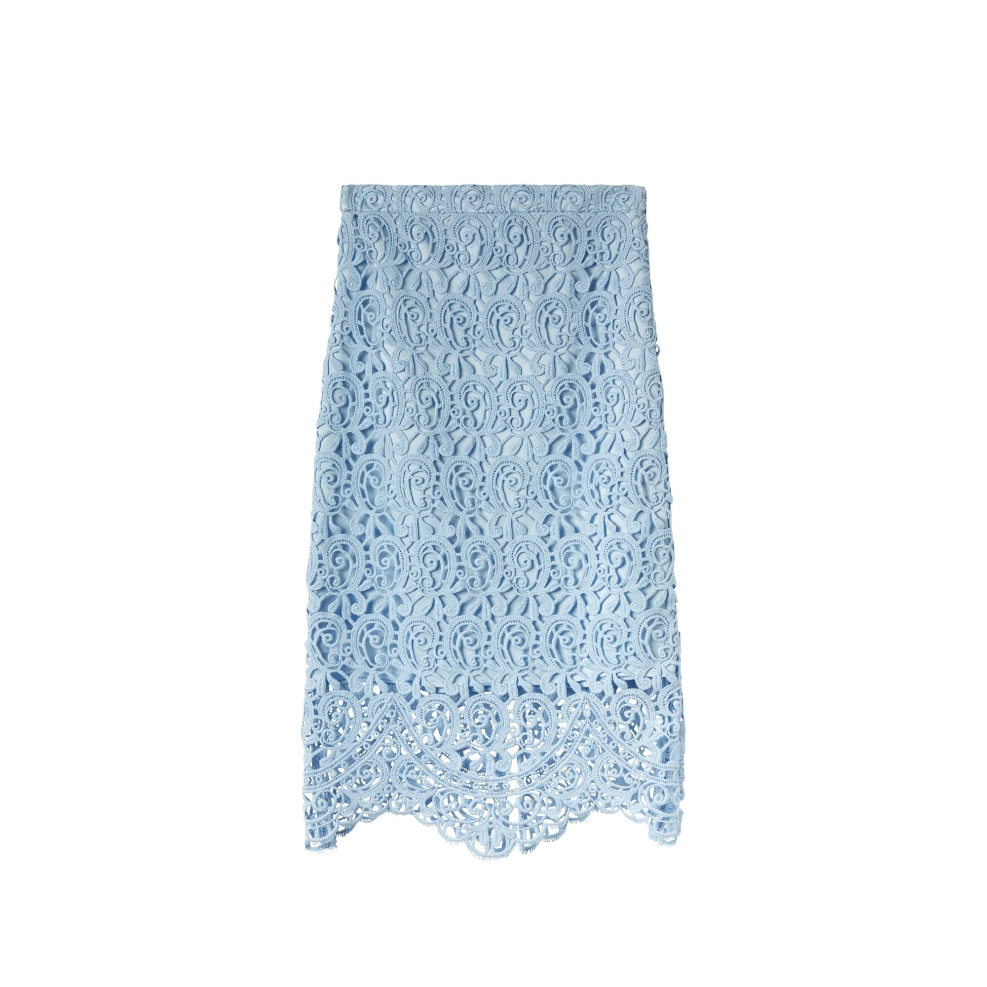 3 qty Jupe crayon en dentelle macramé - Pale Blue