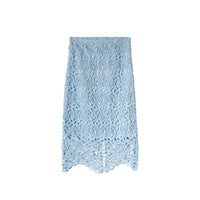 51 qty Jupe crayon en dentelle macramé - Pale Blue