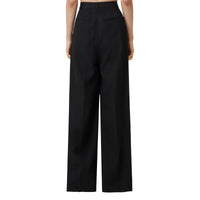 9 qty Pantalon ample en laine grain de poudre - Black