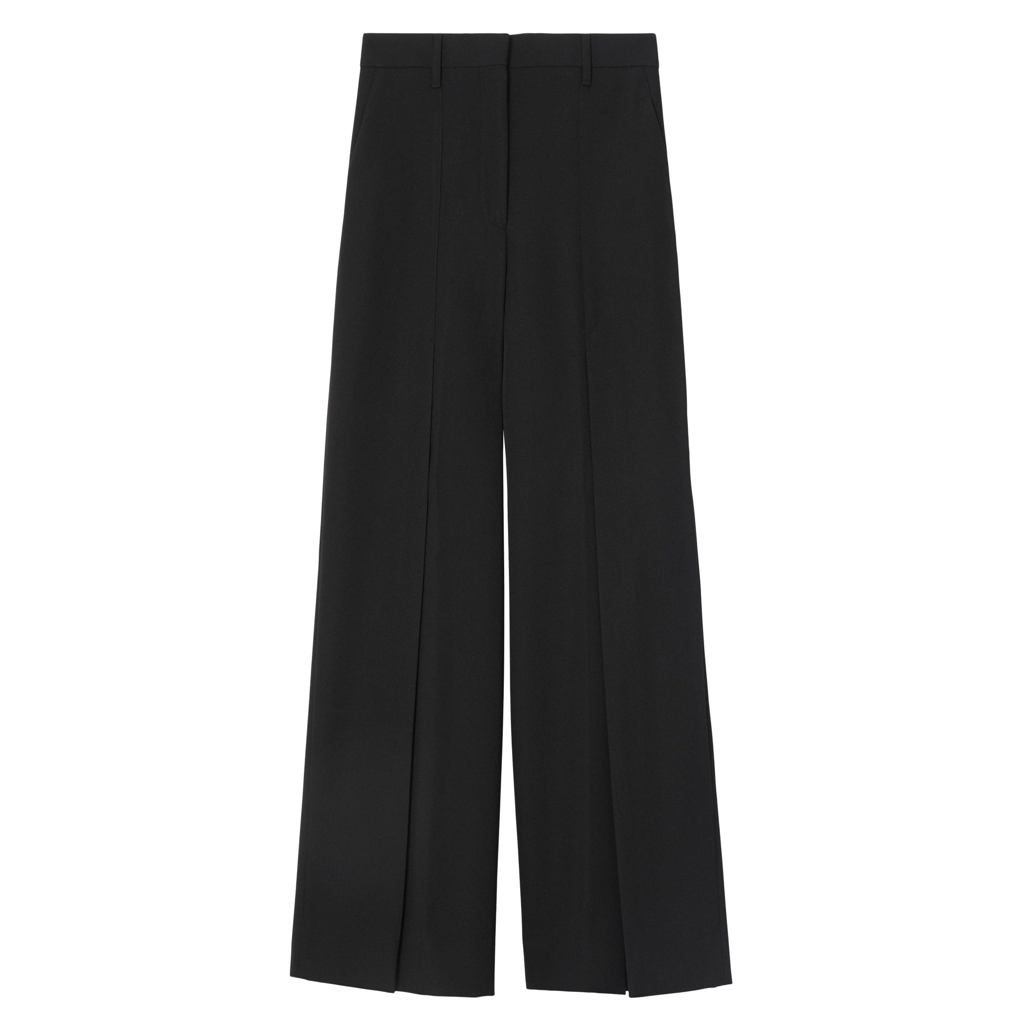 Pantalon ample en laine grain de poudre - Black
