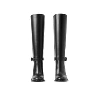 9 qty Bottes hautes en cuir - Black