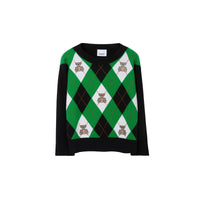 4 qty Pull en laine argyle Thomas Bear - Fir Tree Green