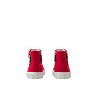 2 qty Sneakers montantes en coton à lettre - Bright Red