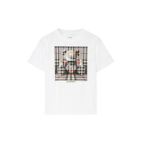 12 qty T-shirt en coton Thomas Bear - White & Charcoal Grey