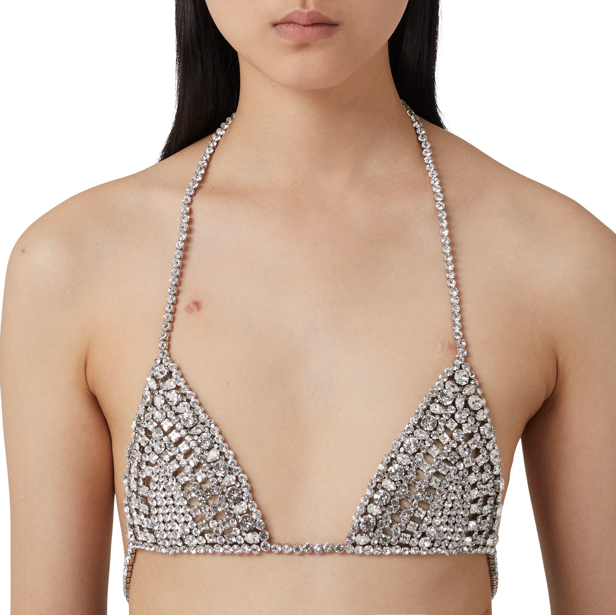 6 qty Top soutien-gorge en cristal - Silver