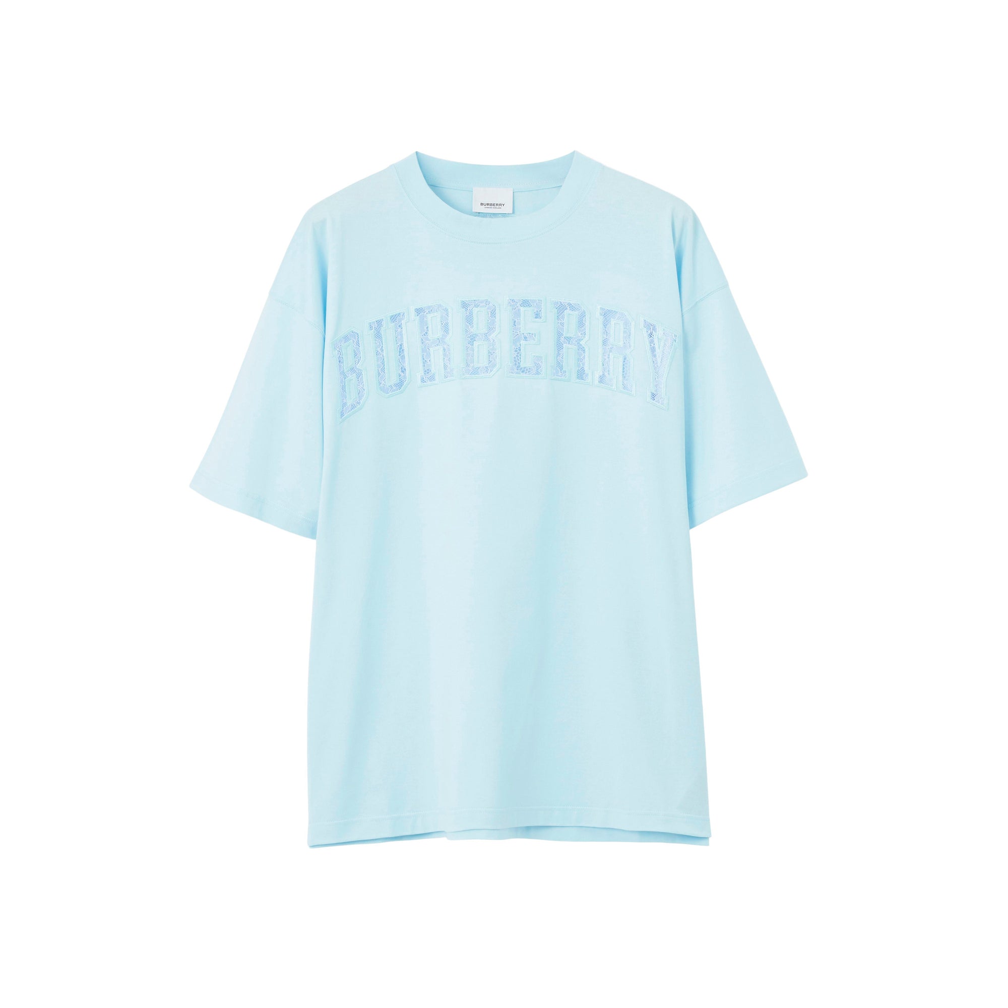 1 qty T-shirt oversize en coton à logo en dentelle - Glacier Blue