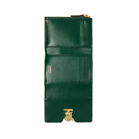 1 qty Portefeuille TB compact en cuir embossé - Dark Viridian Green