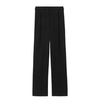 5 qty Pantalon ample en laine à bandes latérales - Black