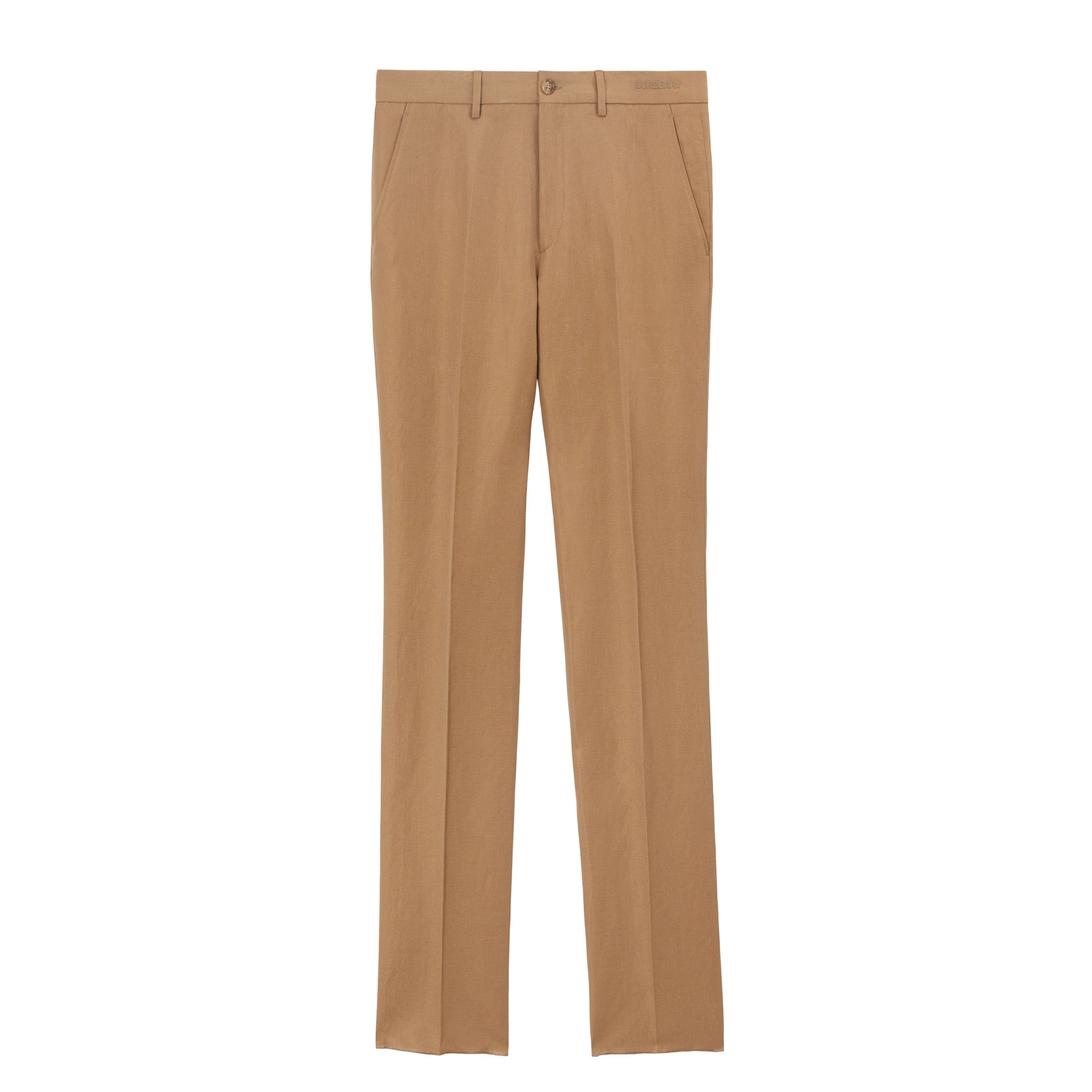 8 qty Pantalon de costume en laine et lin - Camel