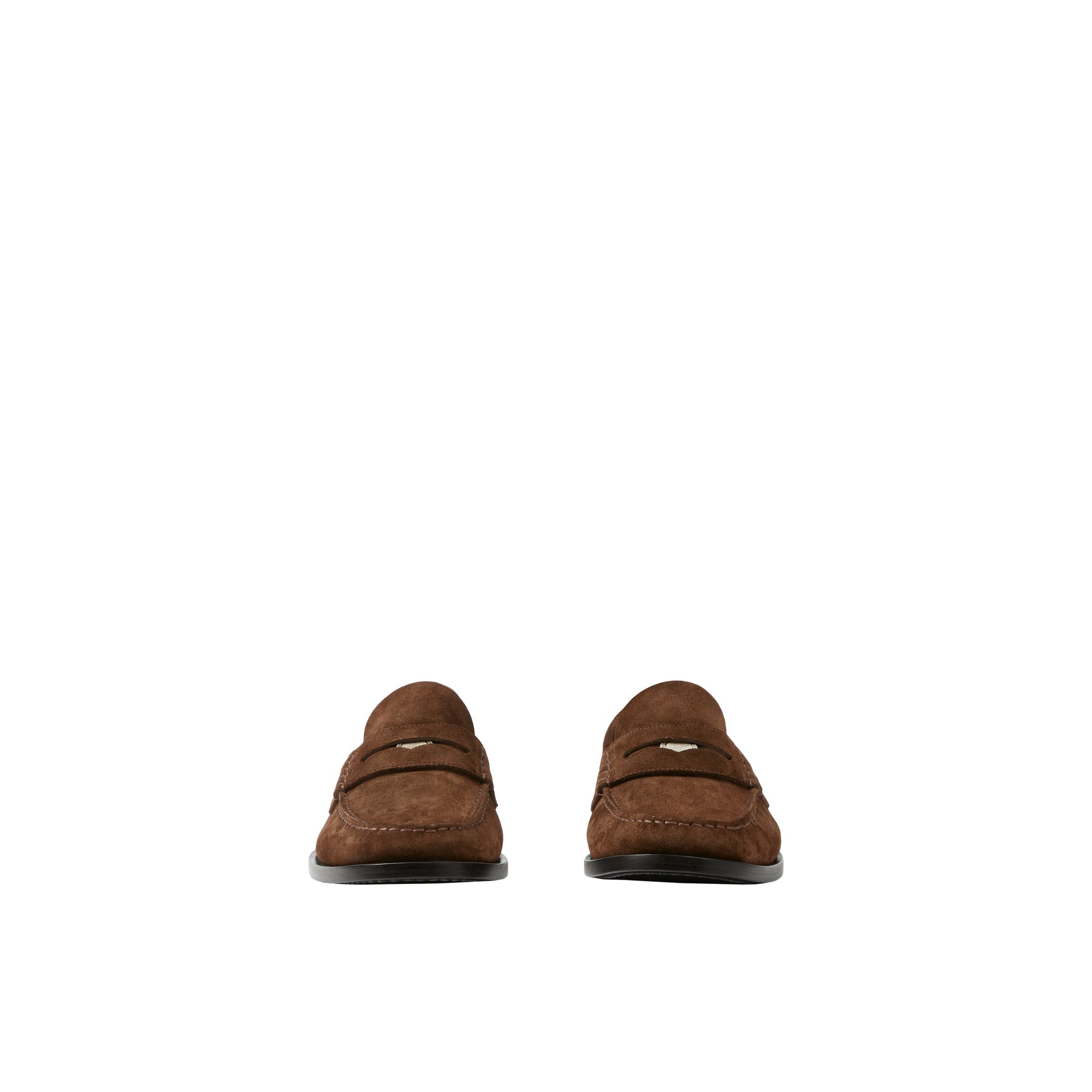 1 qty Mocassins Penny en cuir velours - Dark Brown