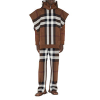 18 qty Sweat à capuche oversize sans manches - Dark Birch Brown Check