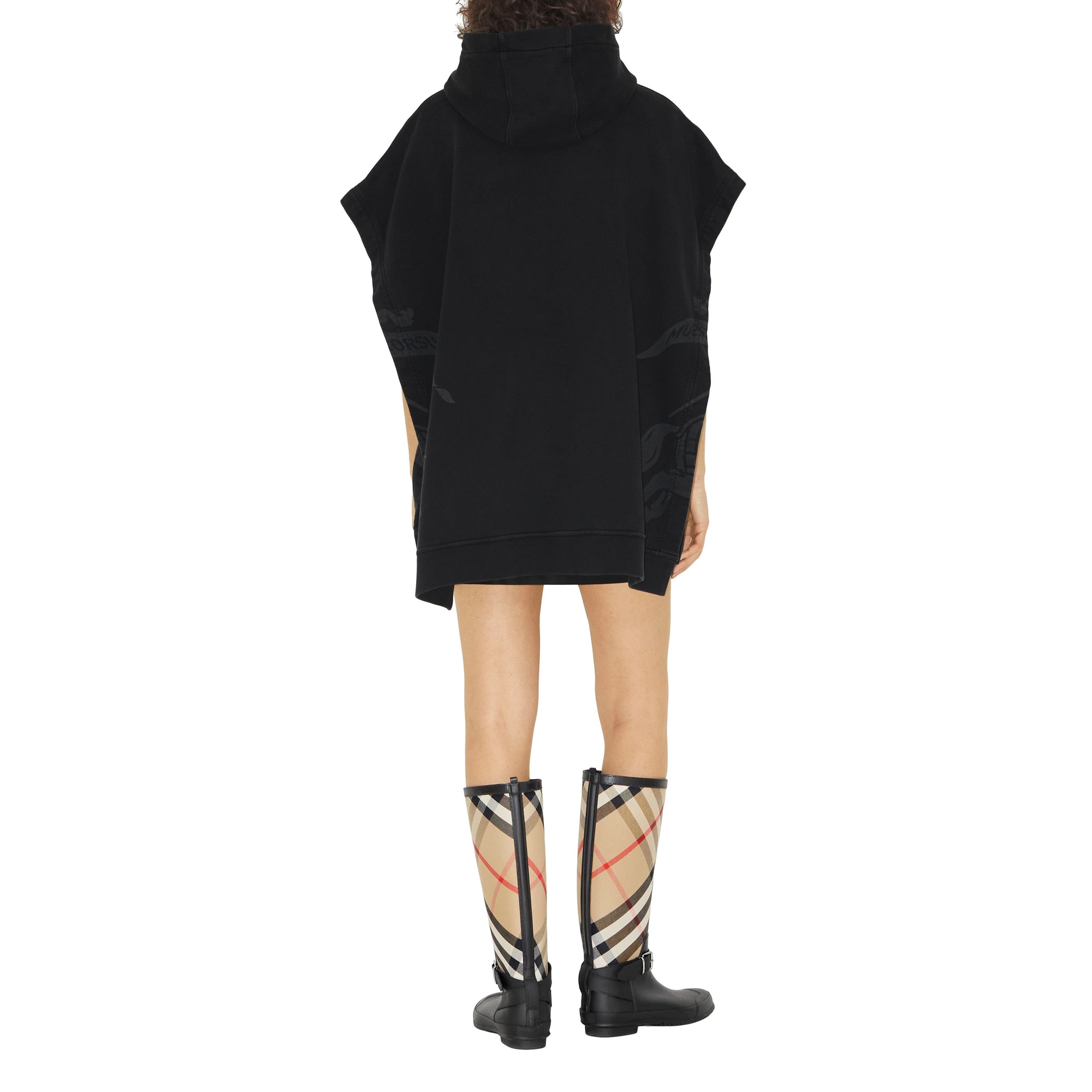 2 qty Poncho à capuche en coton - Black