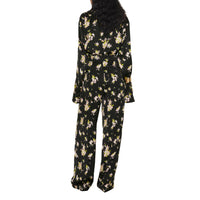 6 qty Chemise pyjama à imprimé floral - Black