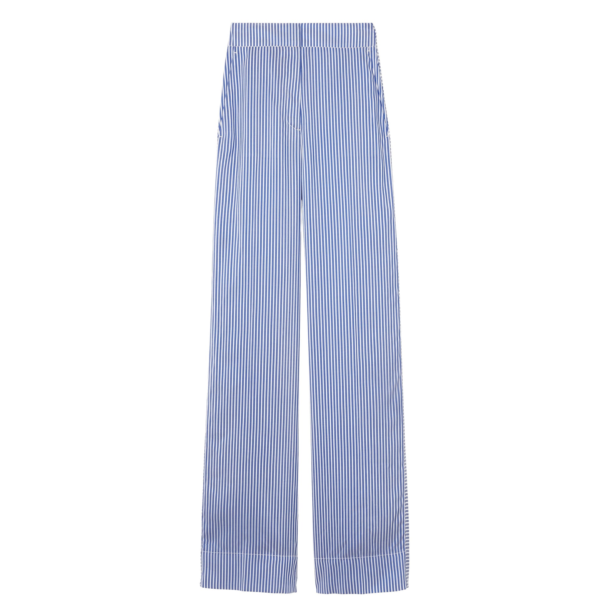 19 qty Pantalon ample rayé en soie - Blue & White Stripe