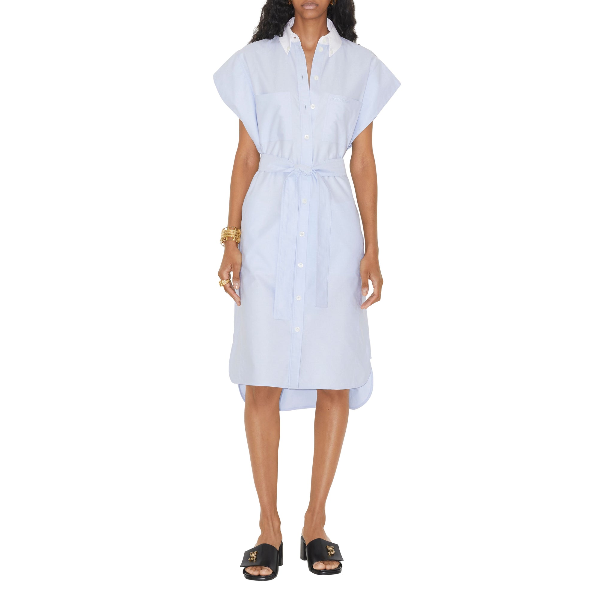 1 qty Robe chemise Oxford en coton - Pale Blue