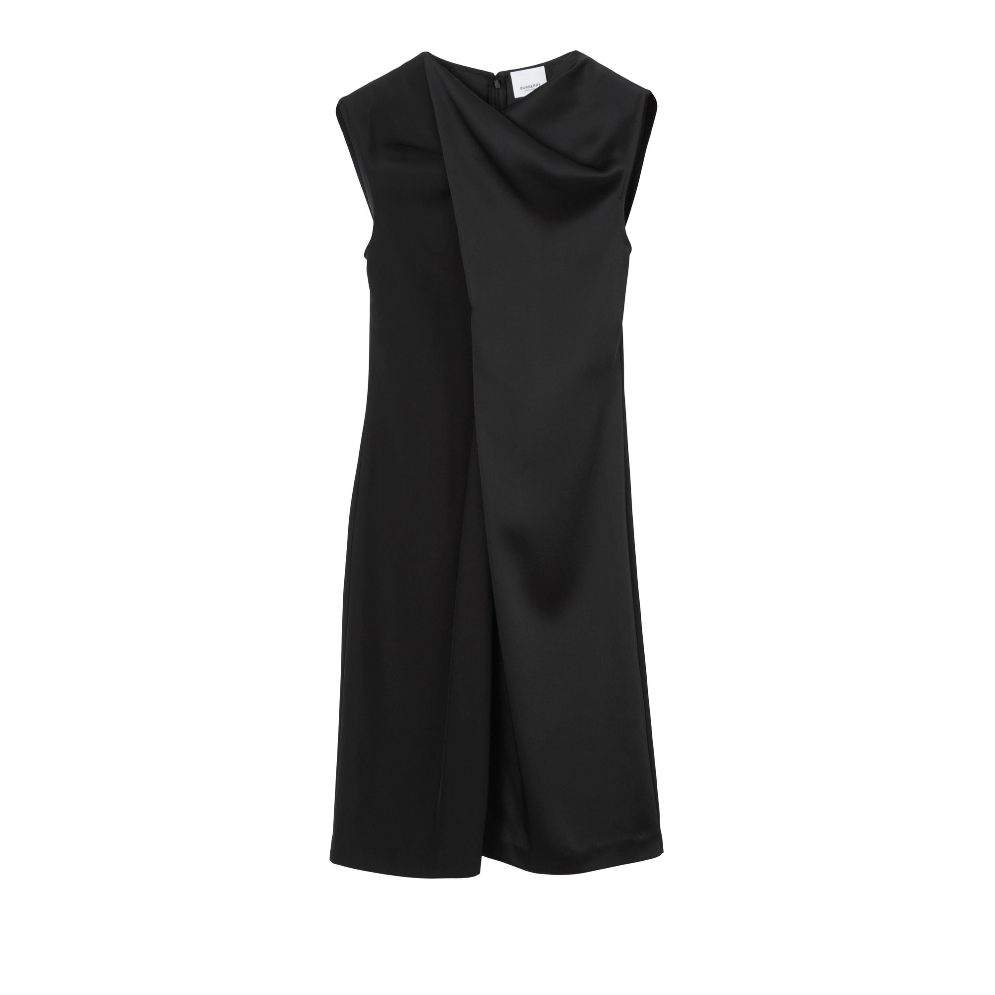 3 qty Robe en crêpe et satin à effet drapé - Black