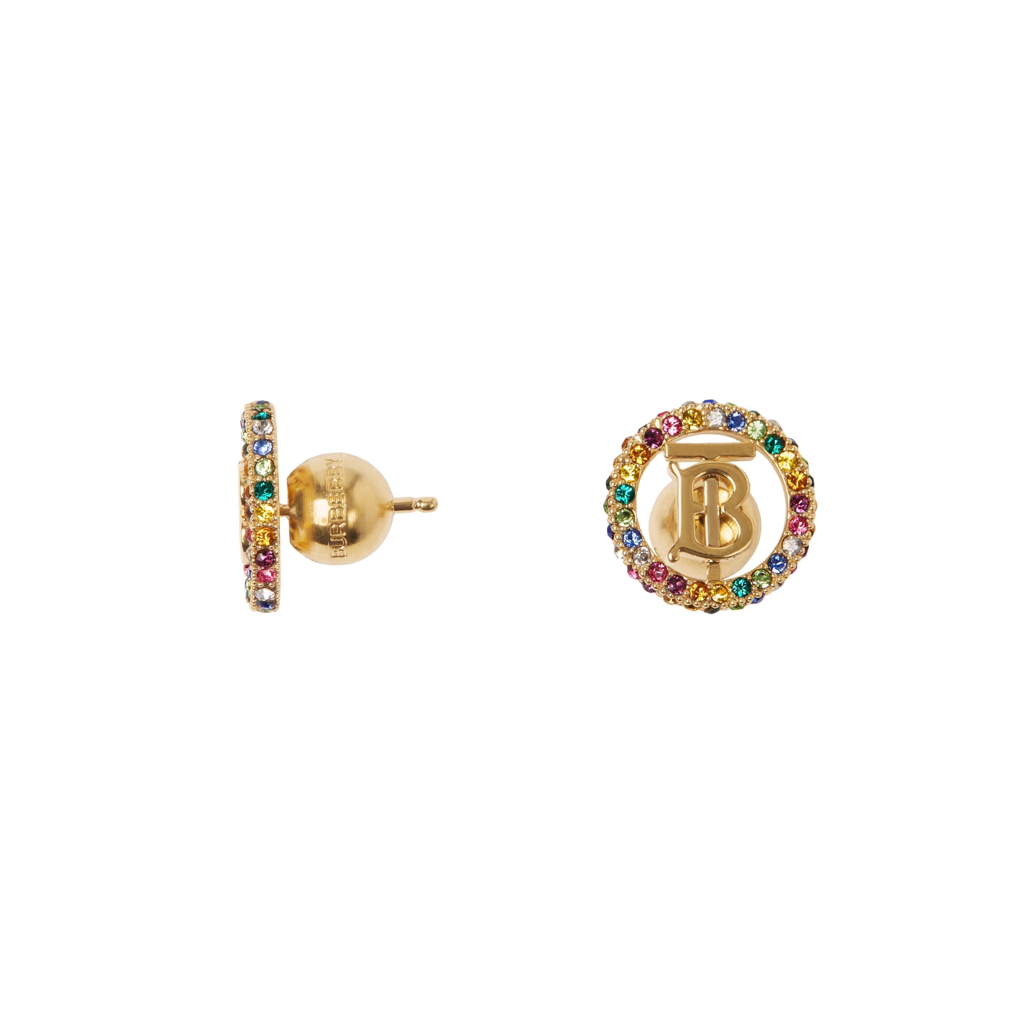 5 qty Boucles d'oreilles plaquées or monogramme - Light Gold & Multicolor