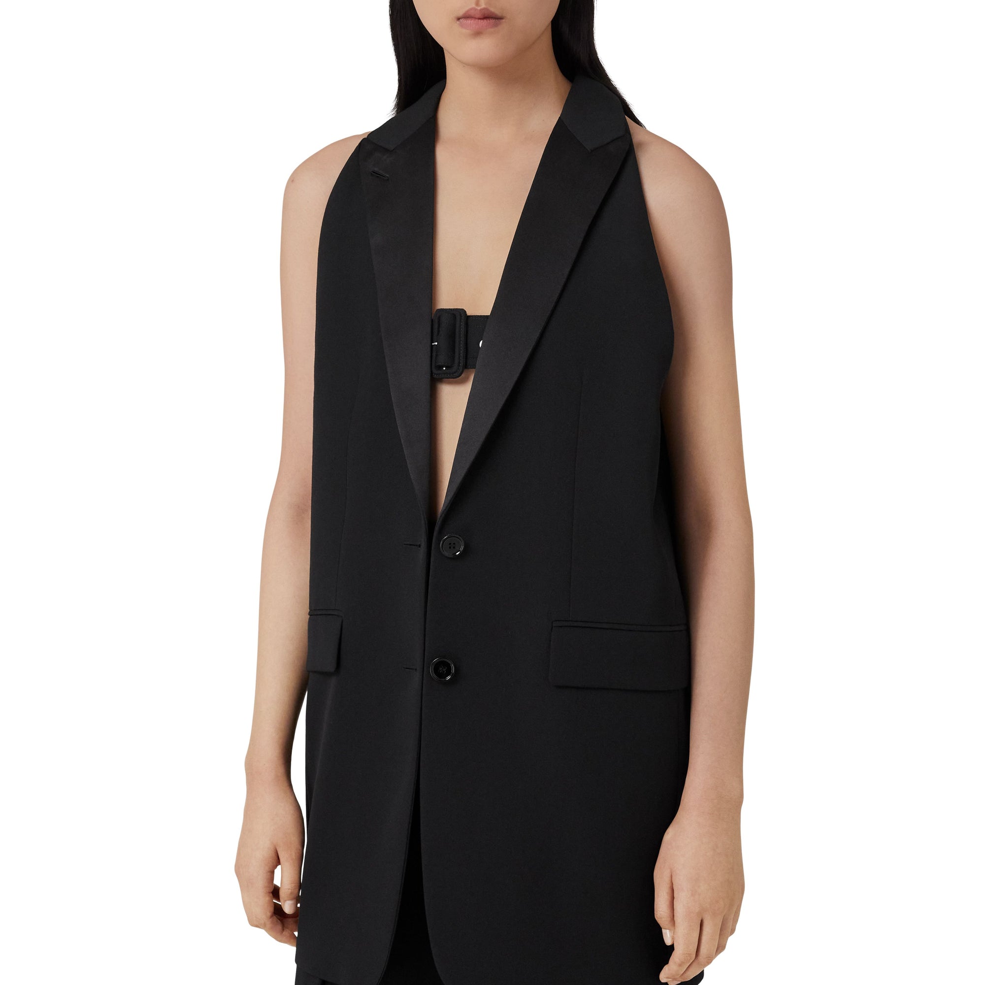 18 qty Veste tailleur en laine sans manches - Black