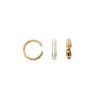 Lola enamel & gold-plated earrings - Light & White