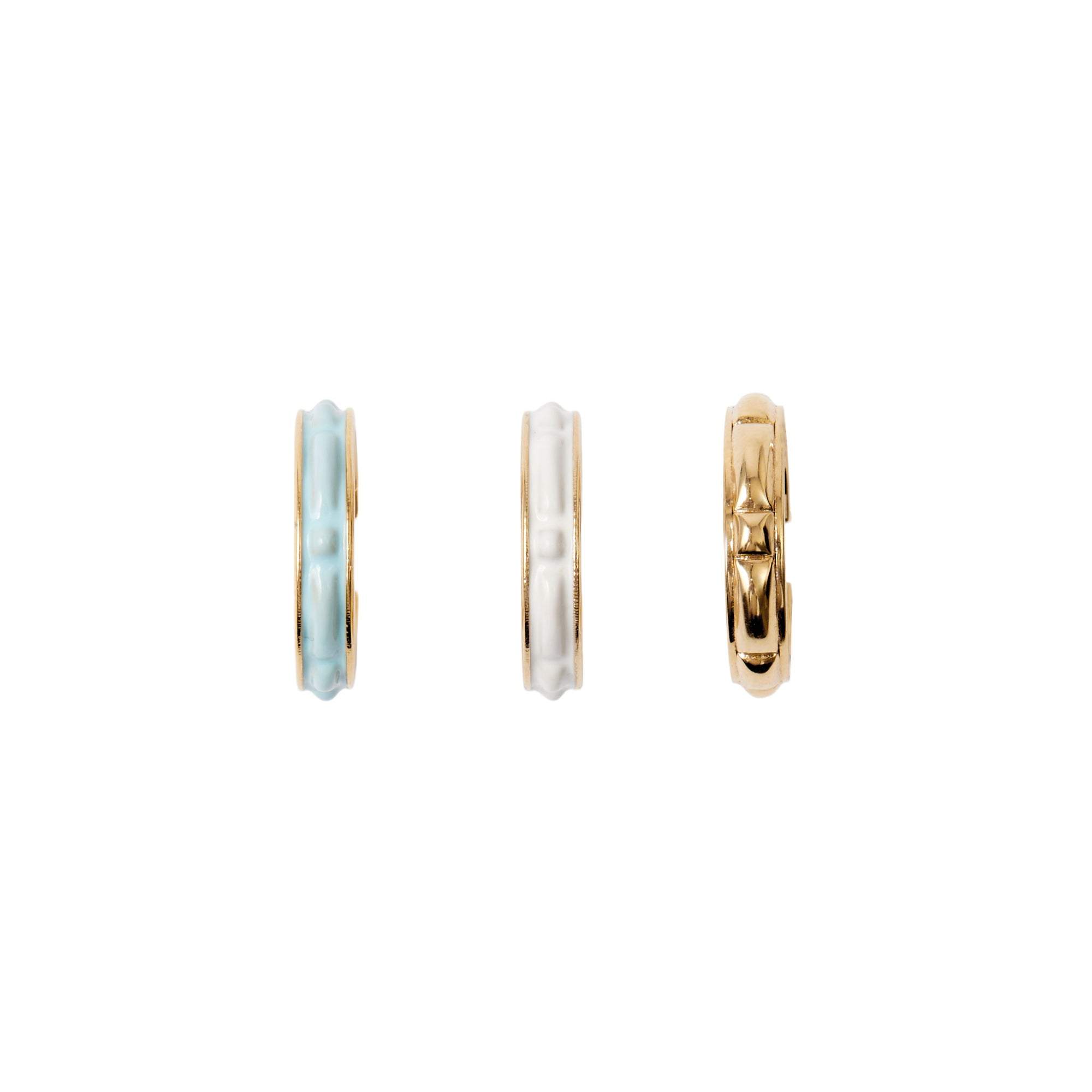 Lola enamel & gold-plated earrings - Light & White