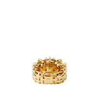 2 qty Bague large à motif check - Light Gold