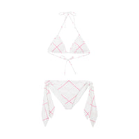 10 qty Bikini triangle stretch à motif check - Bubblegum