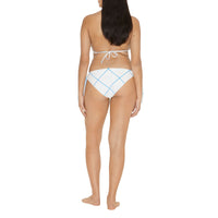 Stretch triangle bikini with Check pattern - Cerulean Blue