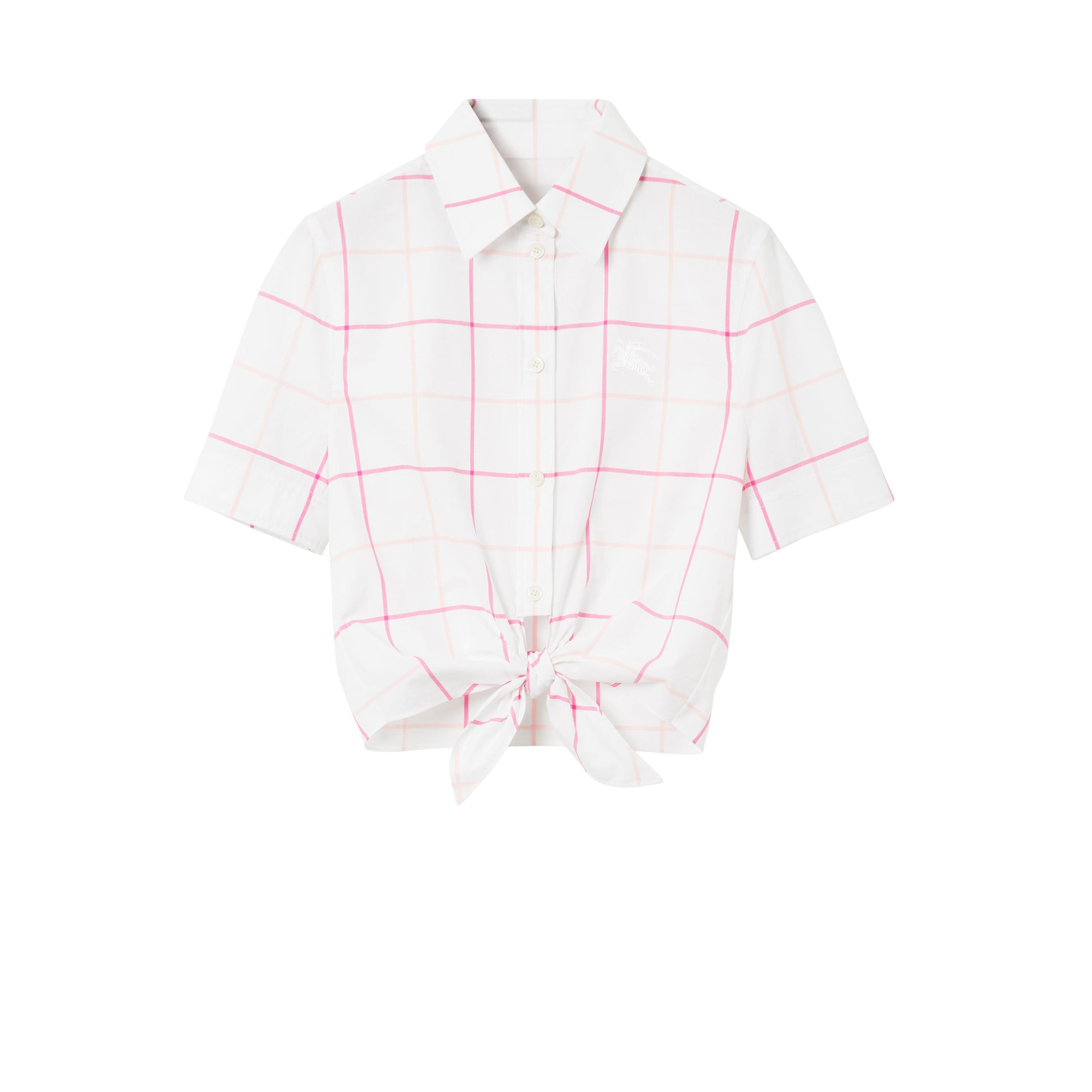 17 qty Chemise courte à motif check - Bubblegum