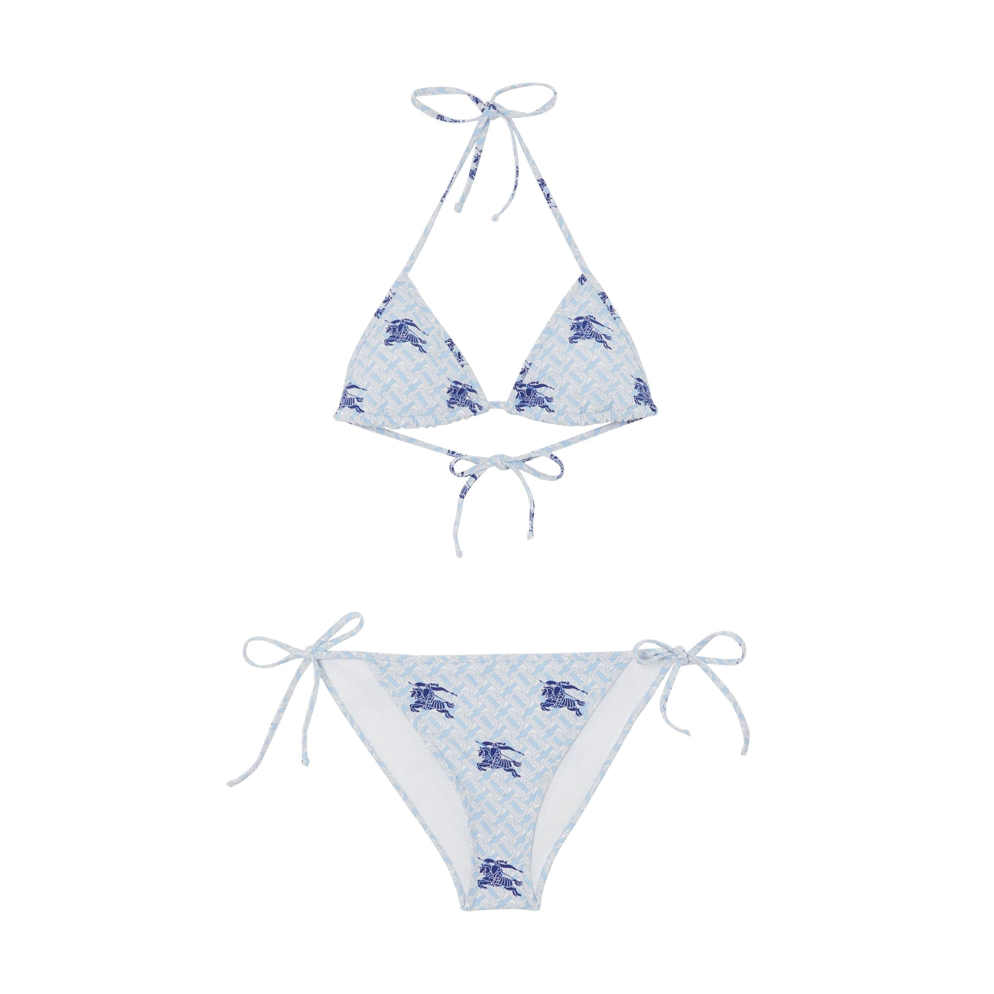 1 qty Bikini triangle monogramme à emblème cavalier - Navy pattern