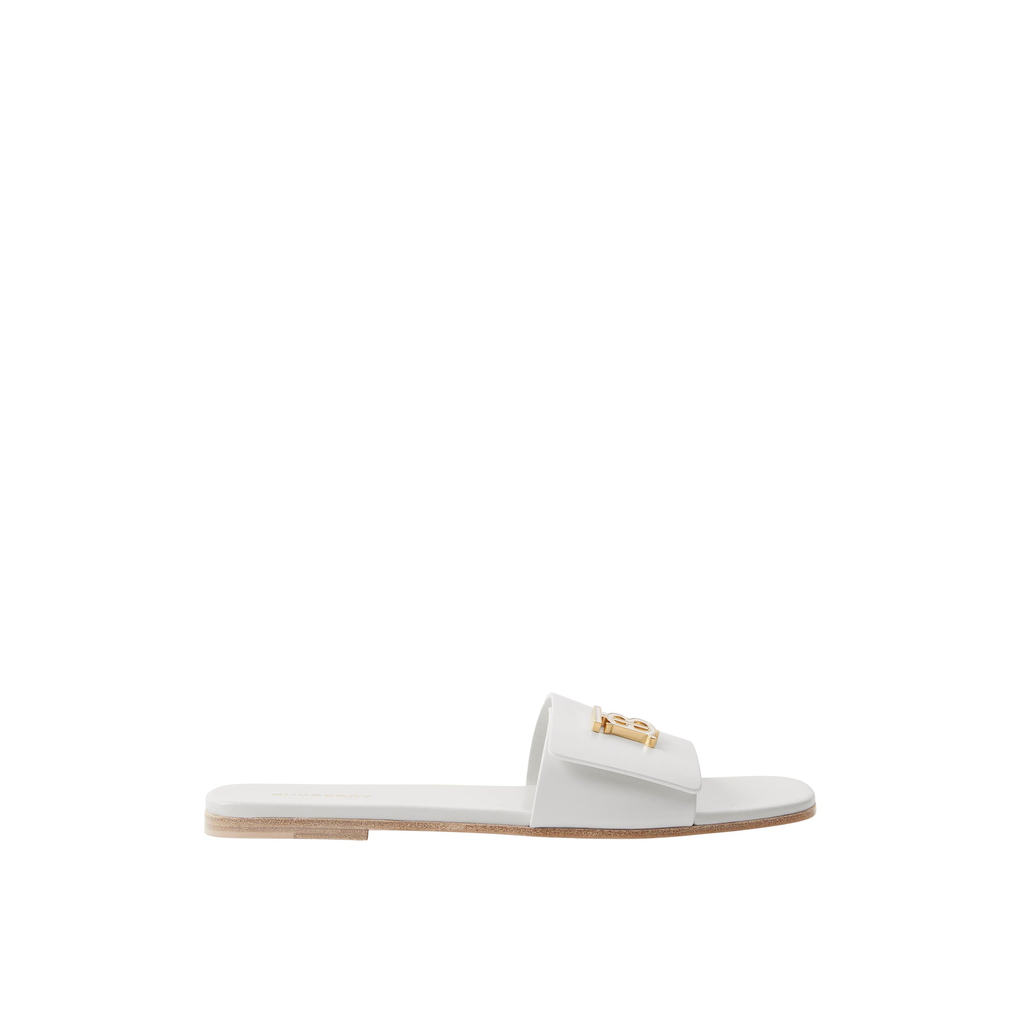 11 qty Mules Monogram en cuir - Optic White